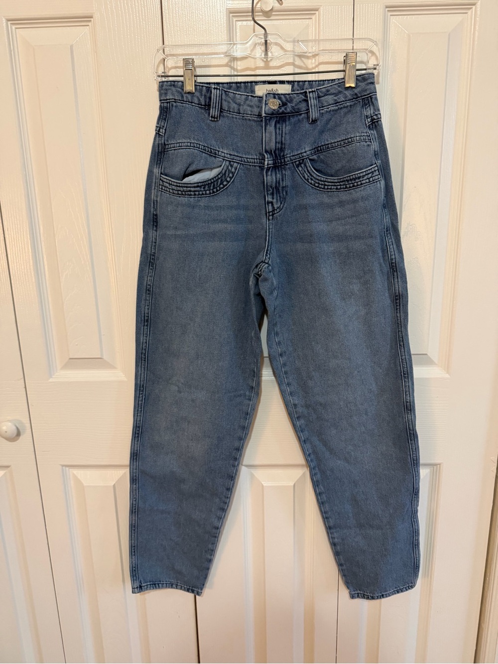 Ba&Sh High Rise Straight Leg Jeans Medium Wash Extra Small